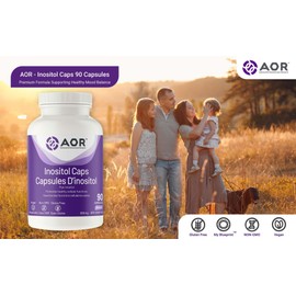 AOR - Inositol Caps 500mg, 90 Capsules - Myo-Inositol Supplement for Mood Support, Brain Health and Mental Health Supplement - Inositol Capsules - Helps Regulate Brain-Signaling Systems