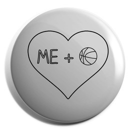 Hippowarehouse Me and Basketball Badge Various Sizes 38mm 50mm 75mm