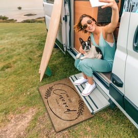 Mingnei Christian We are Covered Coco Coir Doormat Door Mat for Home House Entrance, Religious Psalm 91 Bible Verse Floor Mats for Outdoor Outside Entryway 30x17 Welcome Mat