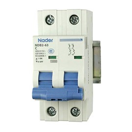 ASI AC Miniature Circuit Breaker - 2 Pole DIN Rail Mount 10 Amp 480 Volt Unit with Shock-Proof Terminations, Trip Curve C, L1, L2 and Neutral Single-Phase Circuits