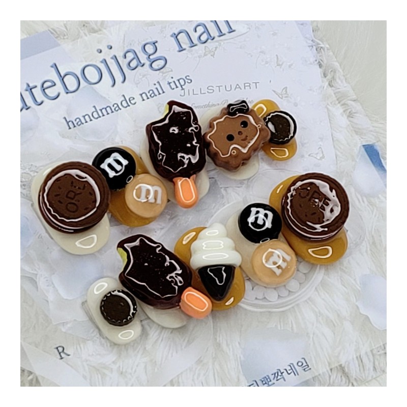 Limited QuantityValentine's Day Choco Handmade Nail Tips - Stiletto M
