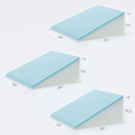 Hygge Hush 24*24*8/10/12" 2Layers Gel-infused Memory Foam Wedge Pillow with Removable Cover - 24"*24"*10"