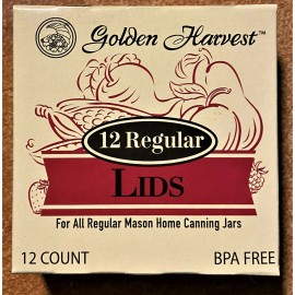 Golden Harvest Metal Canning Lids Regular Mouth Size Jars 12 LIDS/ 1 BOXES