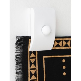 4 Large Quilt Hangers for Wall Display, Wooden Tapestry Hangers, Rug Hanger for Wall Hangings, Decorate with Your Blanket or Fabric, Quilt Rack Clamps for Mount (White, 4 Large Clips with Hardware)