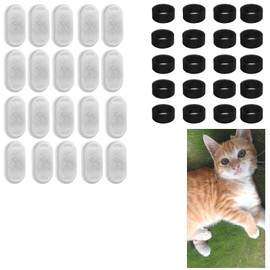 Kingladon Cat Water Fountain Filters for Stainless Steel 67oz/2L Adjustable Water Flow Pet Fountain, 40 Pieces (20 Carbon Filters + 20 Sponge)