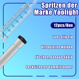 60 ml syringe with, 12 pieces reusable syringes 60 ml, syringe for scientific laboratories, garden irrigation, industry