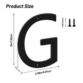 3 Inch House Numbers and Metal Letters for Outdoor Signs, House Numbers for Outside, Aluminum Address Letters and Numbers for Door, Mailbox, Garden, Perfect for Home or Office (Letter G)