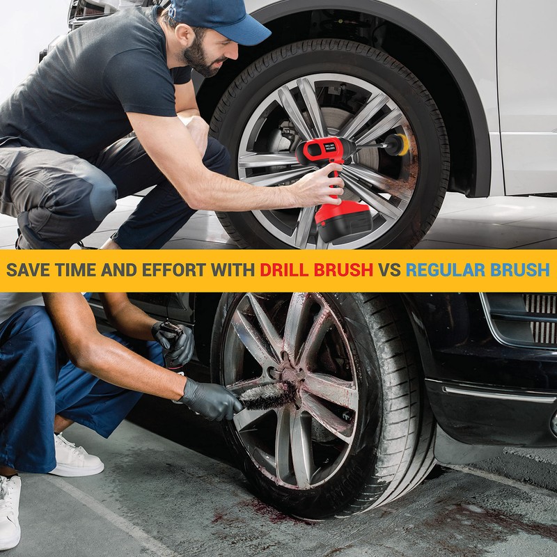 SCRUBIT Drill Brush Attachment Set - Power Scrubber Tile and
