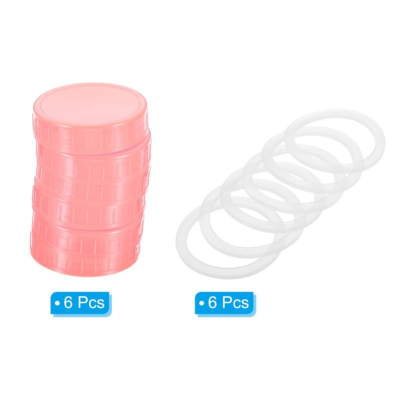 PATIKIL 70mm Regular Mouth Plastic Mason Jar Lids, 1Set/6 Pack