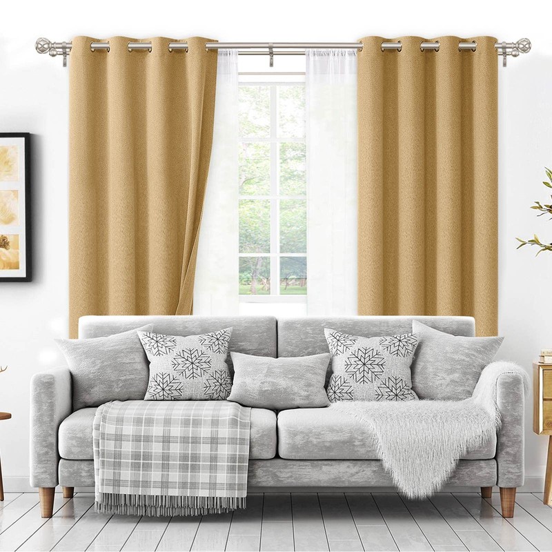 KAMANINA 1 Inch Double Curtain Rods for Windows 72 to
