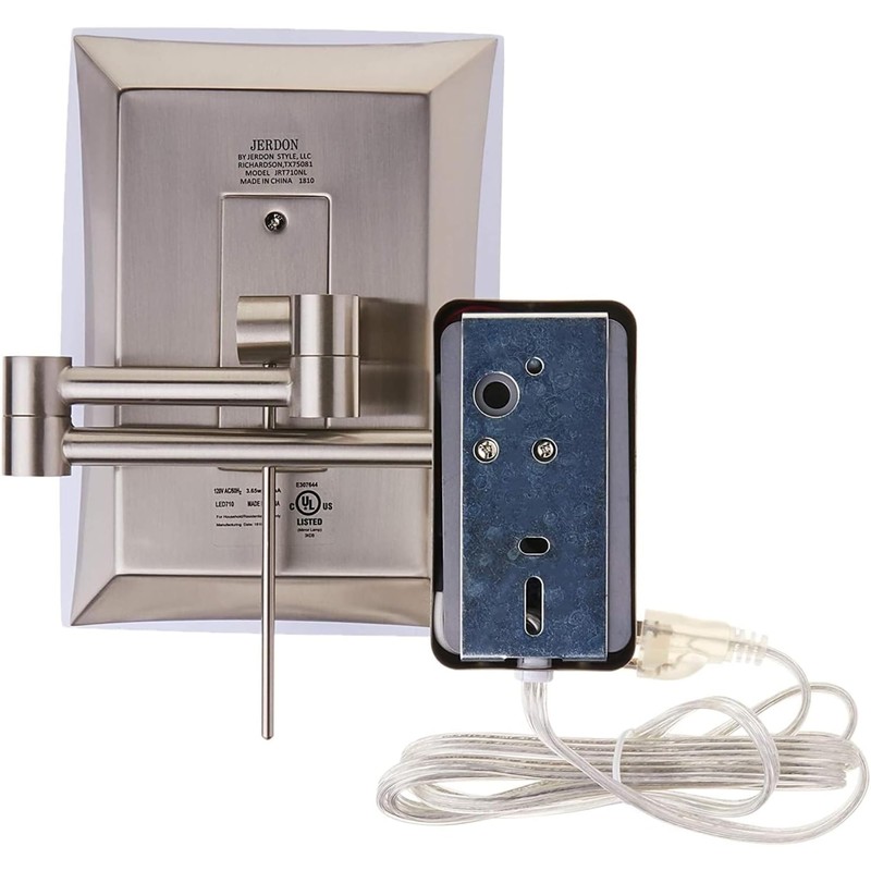 JERDON Rectangular Wall Mount Makeup Mirror - Lighted Makeup Mirror