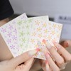 3 Sheets 5D Embossed Flower Nail Stickers Summer Lily Nail