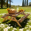Picnic Table Cover with Bench Covers, Sunflower Wood RV Essentials