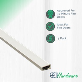 Intumescent Door Strip 15x4mm 1.05m Fire Only Seal White Door Pack of 5