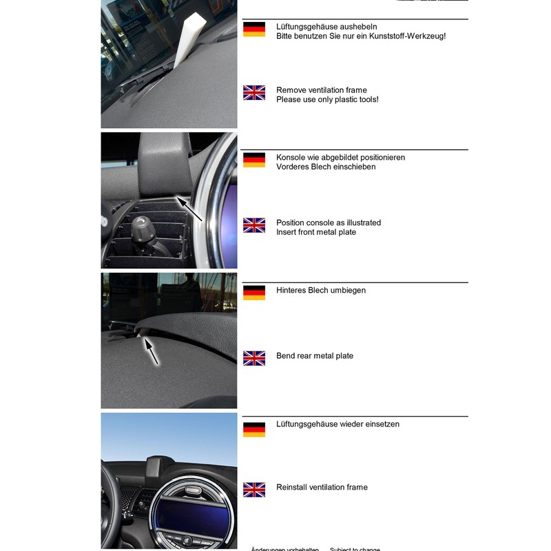 KUDA 5545 Halterung Kunstleder schwarz für Mini ab 2014 (F55/
