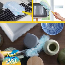 Flash Duster Dust Magnet Refills, 25 Dusters (5x5), Trap & Lock Away Dust, Dirt, Hair & Allergens In No Time