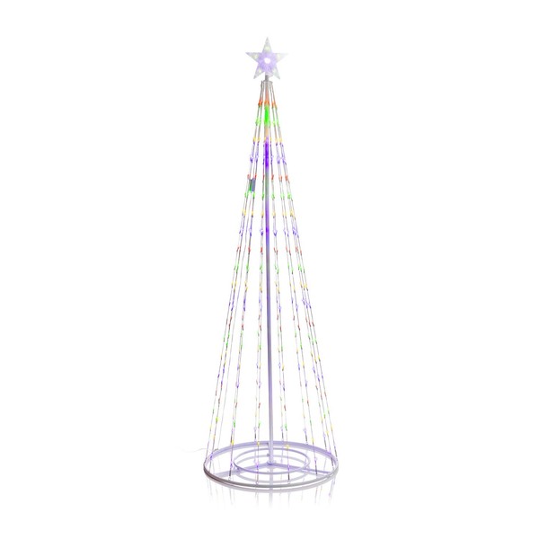 Alpine Corporation LUC138MC Tall Artificial Christmas Tree with Multi-Color Lights and Star Topper, 28" x 28" x 86"