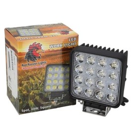 All States Red Rooster LED Work Light - 48W Square Spot Beam