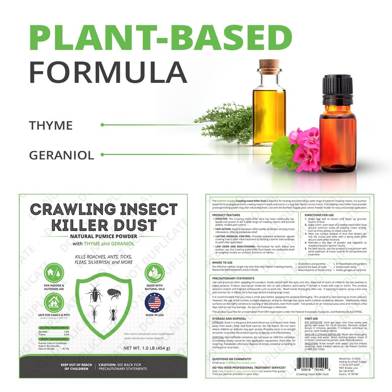 Crawling Insect Killer Dust, 1 lb. | Natural Repellent and