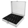 12 Grids Aluminum Watch Display Storage Box Rectangular Suede Side