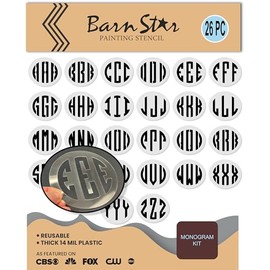 Monogram Bundle Stencil Kit, Reusable Stencils, Monogram Font, 26 Letters (1 INCH)