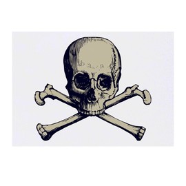 'Skull & Crossbones' Temporary Tattoo - Water Resistant, Skin-Safe, Non-Toxic Transfer (TO00057177)
