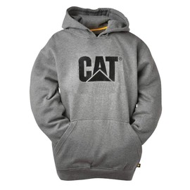 Caterpillar Men's Trademark Hoodies with Embroidered CAT Front Logo, S3 Cord Management System and Pouch Pocket, Dark Heather Grey, Large