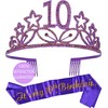 10th Birthday Gifts for Girl, 10th Birthday Tiara and Sash
