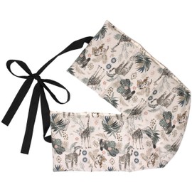 Linseed Cushion 7 Chamber with Ribbon, 65 x 15 Organic Fabric "Wild Animals" - Heat Cushion Grain Cushion, Back, Lumbar