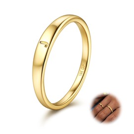 Kakonia 14K Gold Filled Initial Ring for Women Teen Dainty Gold Ring Non Tarnish Simple Letter Band Rings Signet Ring Stackable Thin Pinky Alphabet Thumb Rings Initial Jewelry Gifts Size 6 7 8 9 10