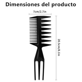 Peine Texturizador Para Cabello, Peine De Peluquería Profesional Para Hombre Con Dientes Anchos, Antiestático, Mango Antideslizante, Uso En Salón Y Ho
