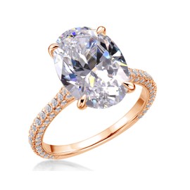 AINUOSHI Women's 925 Sterling Silver Zircon Ring, Eternal Engagement Ring, Anniversary Wedding Jewellery Gift, Sterling Silver, Cubic Zirconia