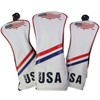 USA Flag Covers Driver 1 3 5 Headcovers 3Pcs White