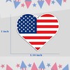 Set of 20 Pcs of Miniature American Flag Heart Stickers