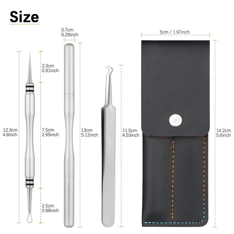 VOGARB Professional Facial Milia Blackhead Remover Tool, Double Ended Titanium