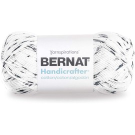 Bernat Handicrafter Cotton Big Ball Salt & Pepper Yarn - 2 Pack of 340g/12oz - Cotton - 4 Medium (Worsted) - 608 Yards - Knitting/Crochet
