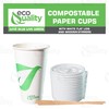 20 oz Compostable Paper Cups with White Flat Lids and
