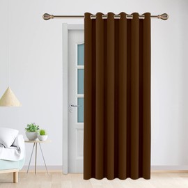 Ved Blackout Single Curtain for Door 52"x 84"（1 panel）(Dark Brown),W132cm (52") x D213cm (84").