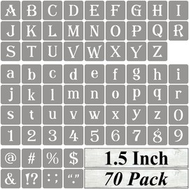 1.5 Inch Alphabet Letter Stencils for Painting - 70 Pack Letter and Number Stencil Templates with Signs for Painting on Wood, Reusable Alphabet Numbers Stencils for Chalkboard Wood Signs & Wall Art