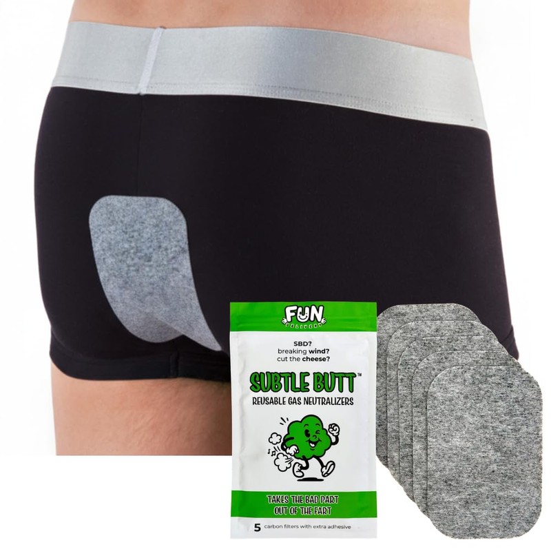 Subtle Butt Reusable Gas Neutralizers: 5 Activated Carbon Fart Pads