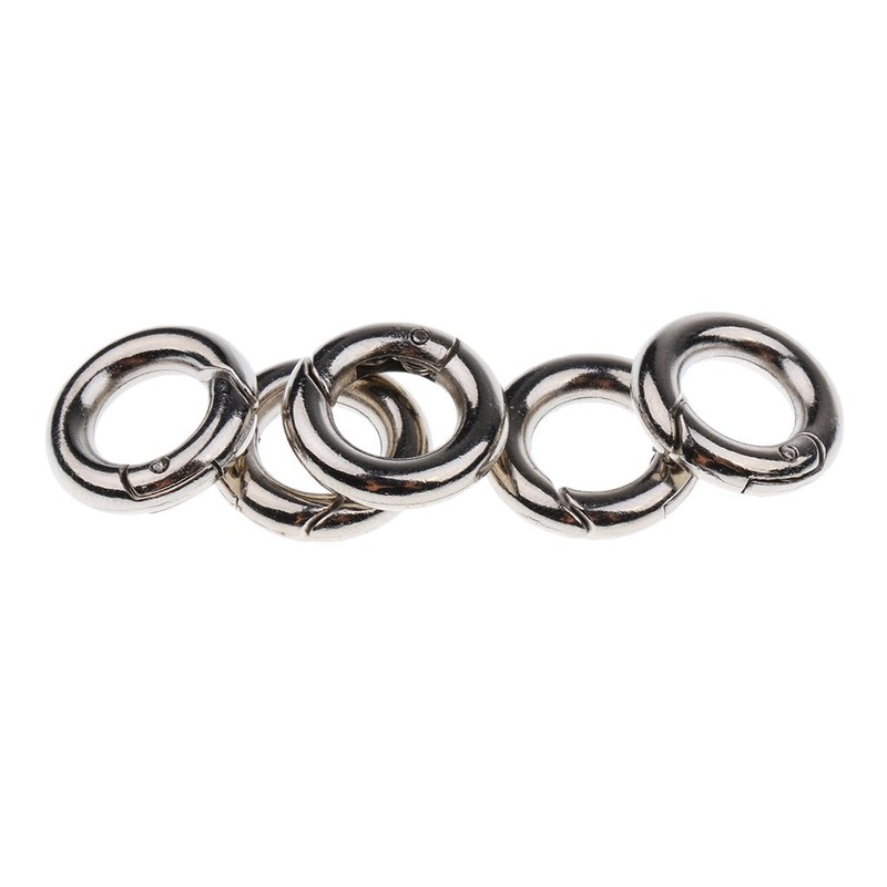 SONONIA 5pcs Round Snap Open Hook Spring Ring Keychain Carabiner