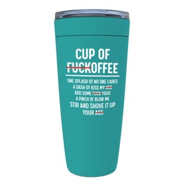 Coffee Lovers Mint Edition Viking Tumbler 20oz - cup of fuckoffee - Coffee Drinker Enthusiast Caffeine Addict Caffeinated Arabica Corporate Worker