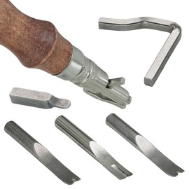 ciciment 7 in 1 Adjustable Leather Tools Sets,Stitching Groover and Creasing Edge Beveler Kits for Leathercraft & DIY