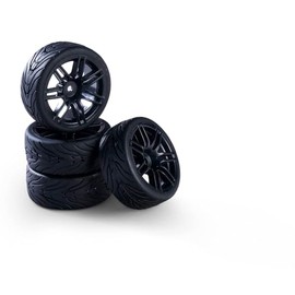 Carson 500900174 1:10 Wheel Set 14 Sp.Design (4) Black - Model Building Accessories, Spare Part, Tuning, Tyres, Tyre Set