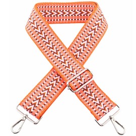 Kiwochy Wide Shoulder Strap Handbag Strap Colorful Replacement Shoulder Strap Adjustable Canvas Crossbody Shoulder Strap Long Straps Bag Straps with Metal Swivel Hooks Width 2"; Length 29,5-57"Orange
