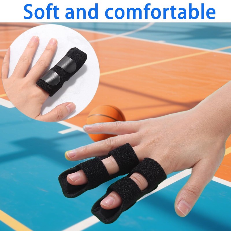 Zvorgath 4 Pack Adjustable Finger Splints, Finger Support Brace &