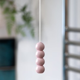 sleeklight Light Pull Cord with Bead Style Handle in a choice of White, Blue and Pink. With Ice White Cord. (Soft Pink)