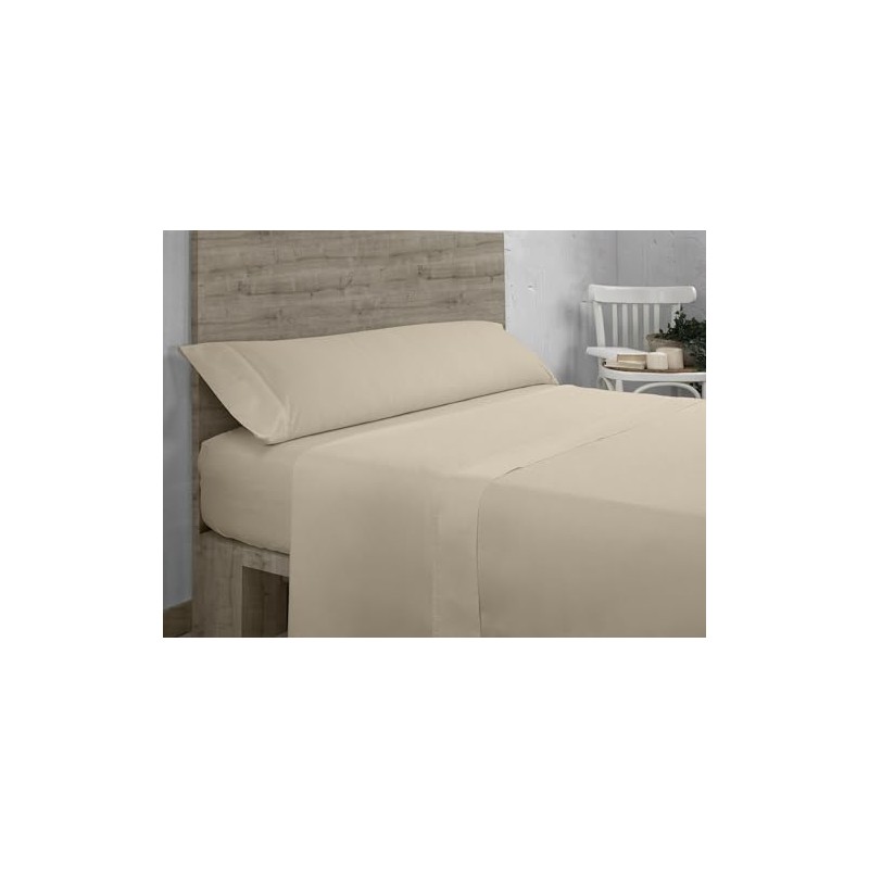 Funda de almohada de algodón orgánico colour topo. Acabado en