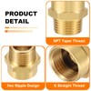 sourcing map 2Pcs Brass Pipe Fitting, 1/2" G Female ×