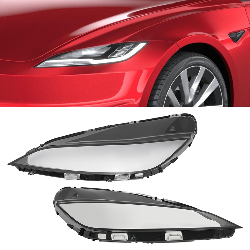 Headlight Lens Cover Compatible with 2024 2025Tesla Model 3, Direct